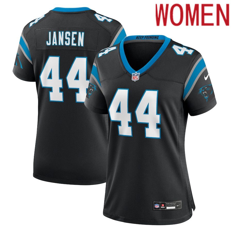 Women Carolina Panthers #44 J.J. Jansen Nike Black Team Game NFL Jersey